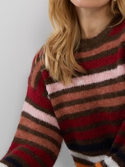 Joe Browns Brown Autumn Days Fluffy Striped Jumper - Image 2 of 5