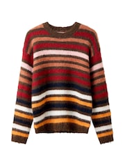 Joe Browns Brown Autumn Days Fluffy Striped Jumper - Image 5 of 5