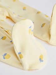 Blue Baby Two Way 100% Cotton Zip Sleespuits 4 Pack (0mths-2yrs) - Image 10 of 12