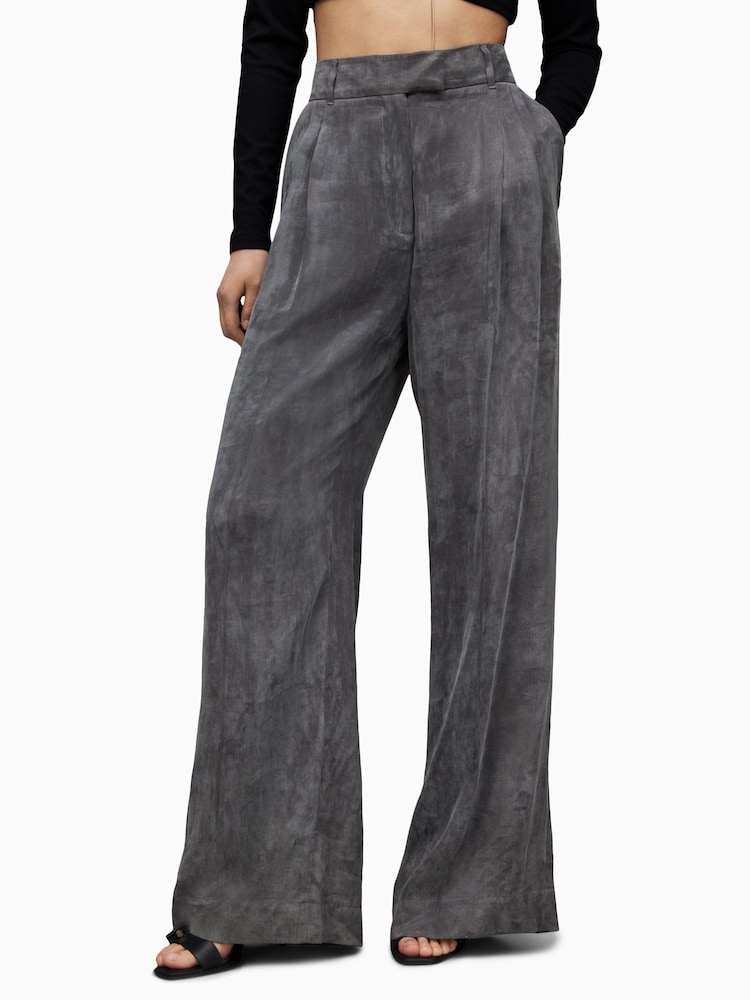 AllSaints Grey Elle Trousers - Image 1 of 8