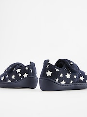 Navy Glow in the Dark Star Touch Fastening Cupsole Print Slippers - Image 5 of 7