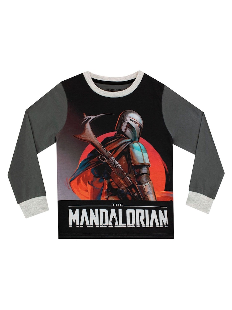 Character Grey Star Wars The Mandalorian 100% Cotton Pyjamas 2 Pack - Image 2 of 5