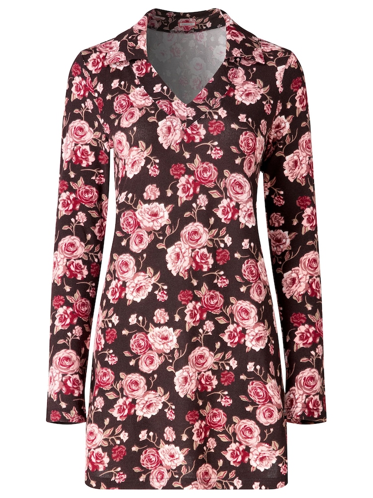 Joe Browns Pink Collared Floral Print Jersey Longline Top - Image 5 of 5 Joe Browns Pink Collared Floral Print Jersey Longline Top - Image 5 of 5