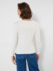 Joe Browns Waffle Textured Long Sleeve Jersey Top With Graphic - Attēls 3 no 5