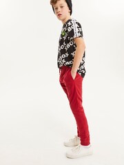 Red Skinny Fit Cuffed Joggers (3-16yrs) - Image 3 of 6