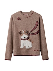 Joe Browns Brown Cooper Embroidered Fluffy Dog Jumper - Image 6 of 6