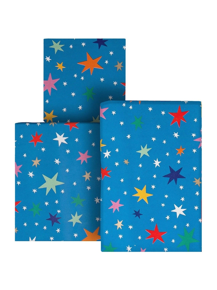 Hallmark Blue 3 x 2M Colourful Stars Wrapping Paper - Image 2 of 4