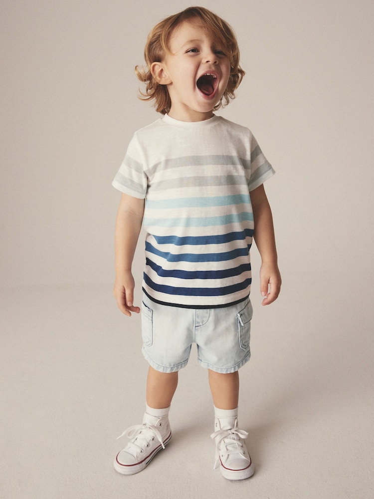 Bleach Cargo Pull-On Denim Shorts (3mths-7yrs) - Image 2 of 7