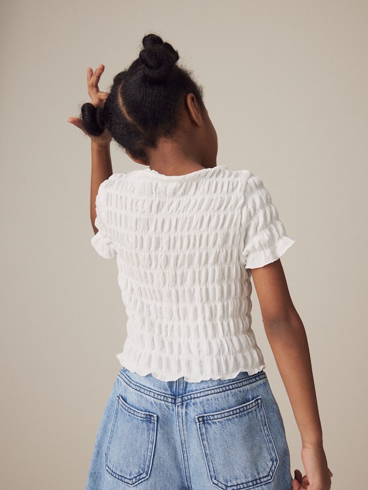 White Textured Top (3-16yrs) - Image 2 of 7