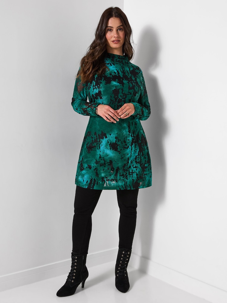 Top estilo túnica con cuello alto y estampado llamativo de Joe Browns - Imagen 1 de 5