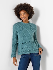 Joe Browns Blue Lizzy Fancy Knit Jumper - Image 1 of 5