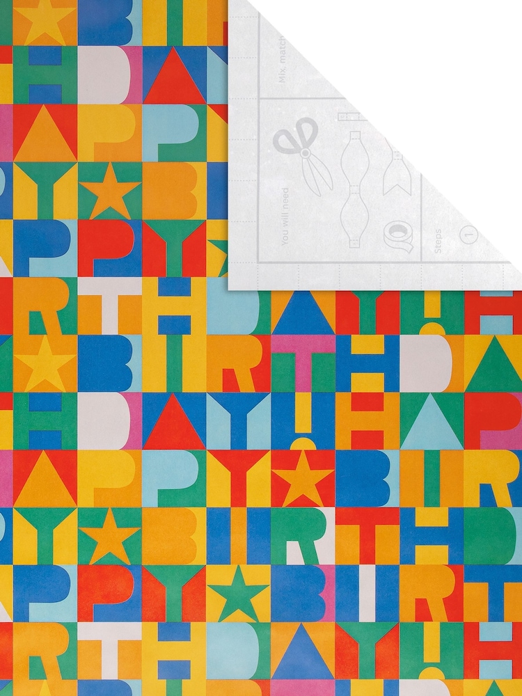 Hallmark Blue 6 x 2M Stars And Birthday Wrapping Paper - Image 2 of 4
