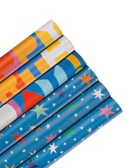 Hallmark Blue 6 x 2M Stars And Birthday Wrapping Paper - Image 4 of 4
