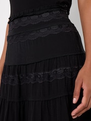 Joe Browns Black Lace Tiered Maxi Skirt With Tulle Underlayer - Image 3 of 5