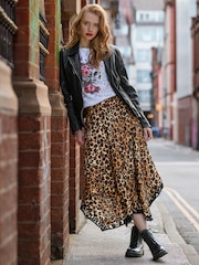 Joe Browns Leopard Print Maxi Skirt With Lace Hem detail - Bild 1 von 7
