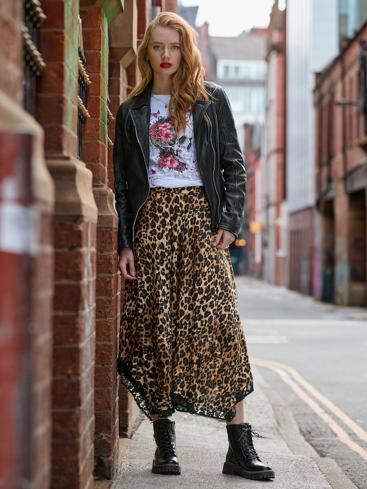 Joe Browns Leopard Print Maxi Skirt With Lace Hem detail - Bild 2 von 7 Joe Browns Leopard Print Maxi Skirt With Lace Hem detail - Bild 2 von 7