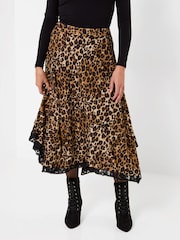 Joe Browns Leopard Print Maxi Skirt With Lace Hem detail - Bild 3 von 7