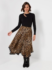 Joe Browns Leopard Print Maxi Skirt With Lace Hem detail - Bild 5 von 7