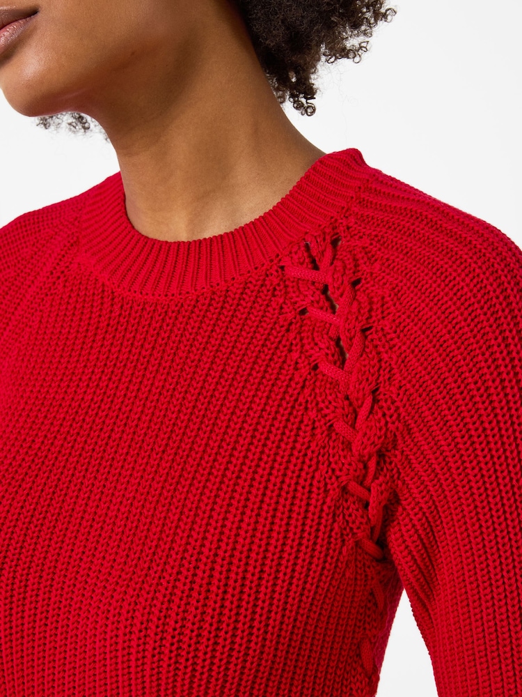 Joe Browns Red Roxy Lace Side Knitted Jumper Dress - Image 2 of 6 Joe Browns Red Roxy Lace Side Knitted Jumper Dress - Image 2 of 6