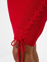 Joe Browns Red Roxy Lace Side Knitted Jumper Dress - Image 5 of 6