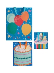 Hallmark Blue 3 Colourful Gift Bags Small, Medium, Large - Image 4 of 4