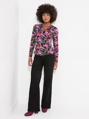 Joe Browns Floral Printed Jersey Wrap Front Top - Bild 3 von 5