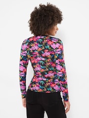 Joe Browns Floral Printed Jersey Wrap Front Top - Bild 4 von 5