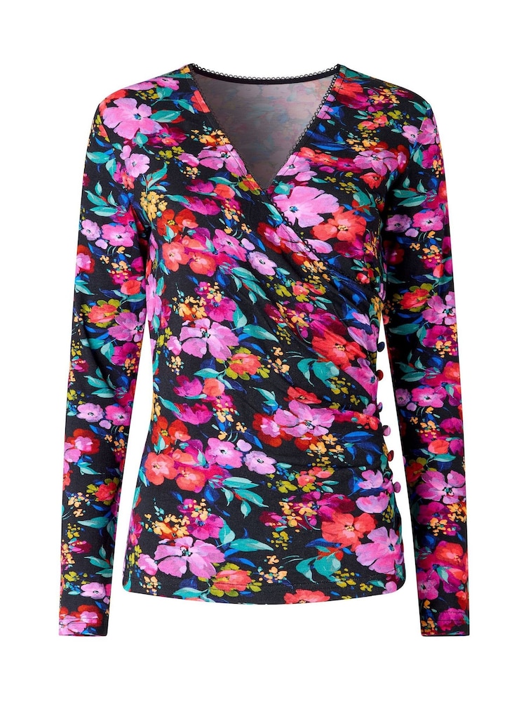 Joe Browns Floral Printed Jersey Wrap Front Top - Bild 5 von 5 Joe Browns Floral Printed Jersey Wrap Front Top - Bild 5 von 5