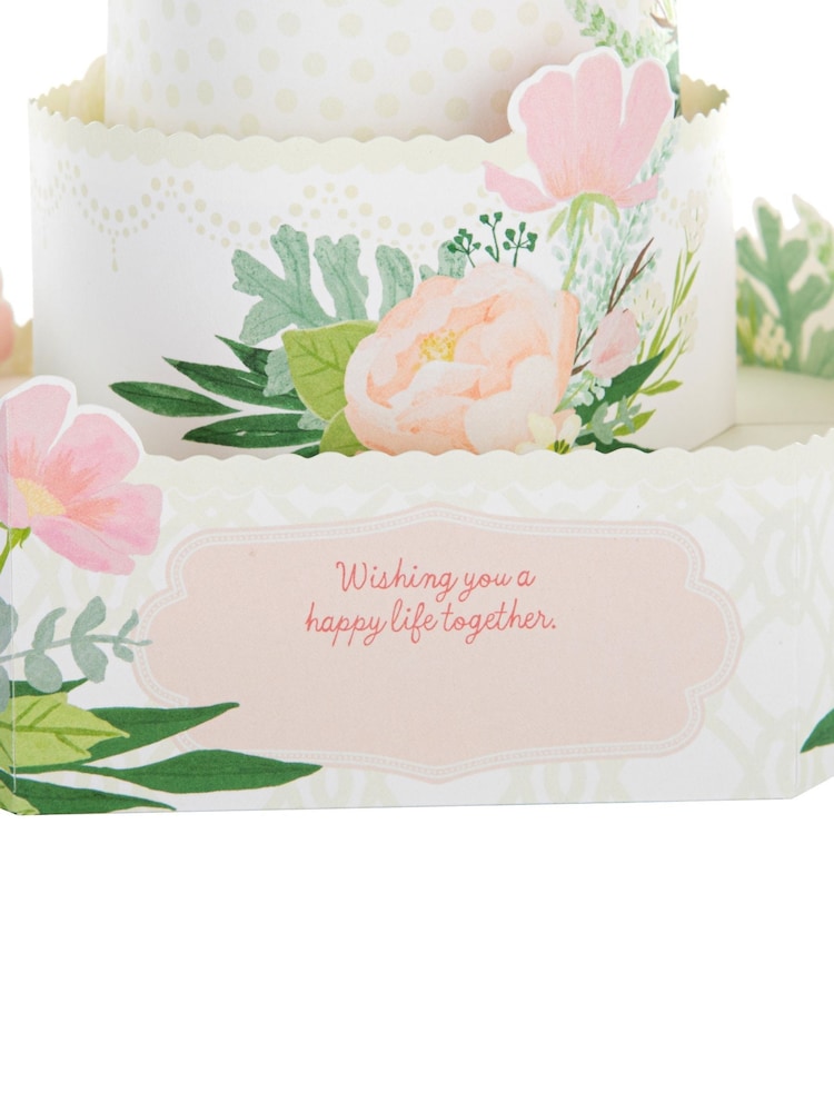Hallmark White Wedding Paper Wonder 3D Pop-up 3-Tier Cake Card - Image 4 of 4 Hallmark White Wedding Paper Wonder 3D Pop-up 3-Tier Cake Card - Image 4 of 4