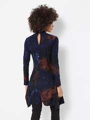 Joe Browns Blue High Neck Floral Jacquard Tunic Top - Image 3 of 5