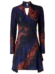 Joe Browns Blue High Neck Floral Jacquard Tunic Top - Image 5 of 5
