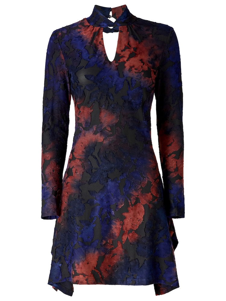 Joe Browns Blue High Neck Floral Jacquard Tunic Top - Image 5 of 5 Joe Browns Blue High Neck Floral Jacquard Tunic Top - Image 5 of 5