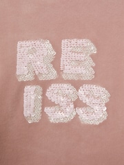 Reiss Pink Robin 9-13 yrs Velour Sequin Motif Jumper - Image 6 of 6