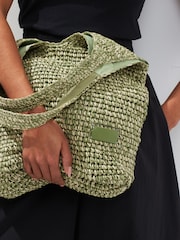Green Straw Shoulder Bag - Image 3 of 9