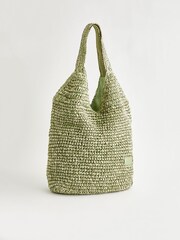 Green Straw Shoulder Bag - Image 4 of 9