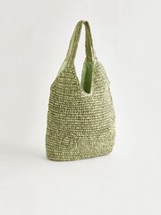 Green Straw Shoulder Bag - Image 5 of 9