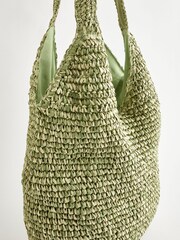 Green Straw Shoulder Bag - Image 6 of 9