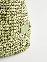 Green Straw Shoulder Bag - Image 8 of 9
