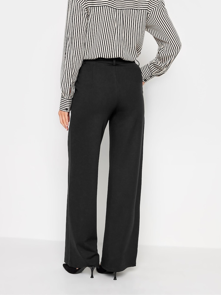 Long Tall Sally Black Ponte Trousers With Belt - Image 2 of 4