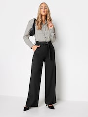 Long Tall Sally Black Ponte Trousers With Belt - Image 3 of 4