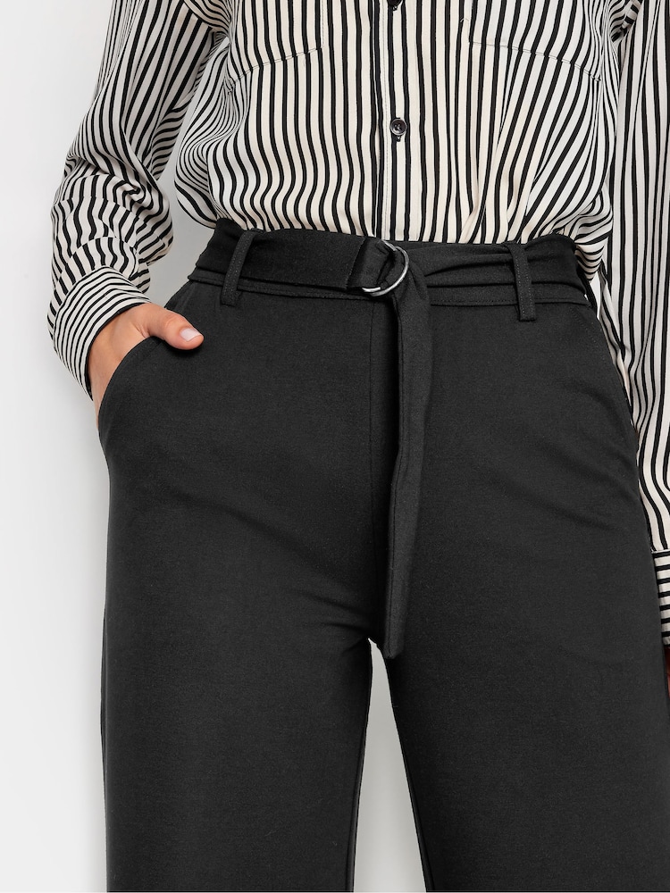 Long Tall Sally Black Ponte Trousers With Belt - Image 4 of 4