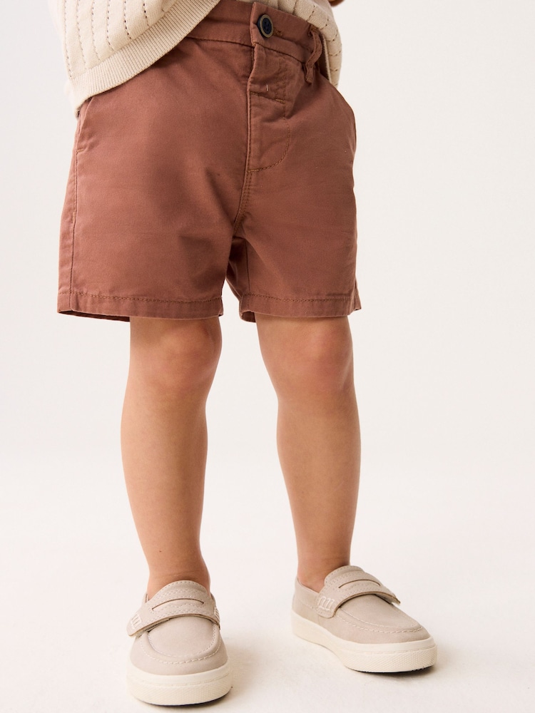 Rust Brown 100% Cotton Chinos Shorts (3mths-7yrs) - Image 1 of 7 Rust Brown 100% Cotton Chinos Shorts (3mths-7yrs) - Image 1 of 7