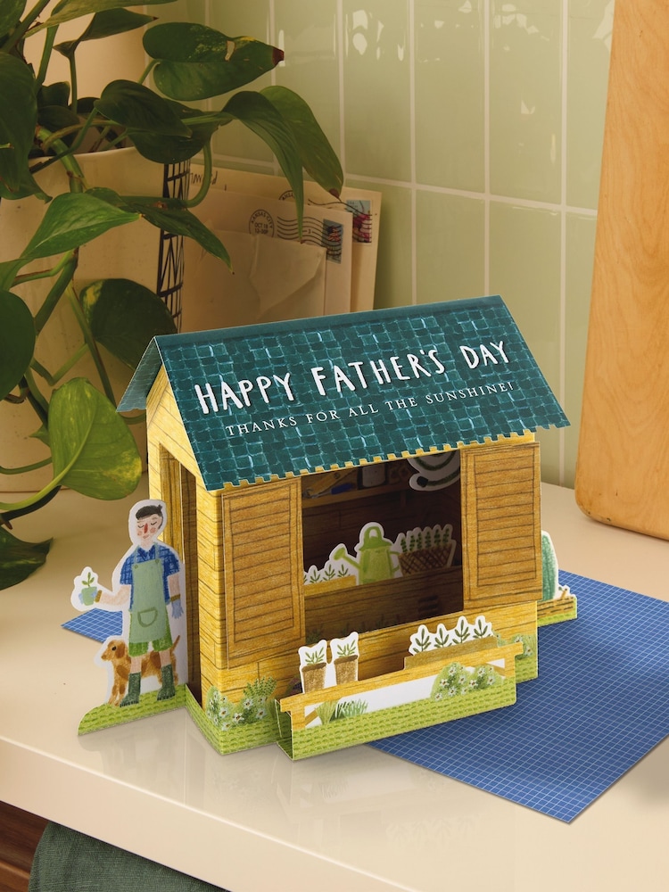 Hallmark Green Father's Day Card 3D Pop-up Shed Design - Image 1 of 4 Hallmark Green Father's Day Card 3D Pop-up Shed Design - Image 1 of 4