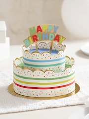 Hallmark White Birthday Card 3D Pop-up Colourful Cake Design - Image 1 of 4