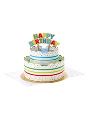 Hallmark White Birthday Card 3D Pop-up Colourful Cake Design - Image 2 of 4