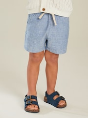 Blue Chambray Linen Blend Pull-On Shorts (3mths-7yrs) - Image 1 of 6