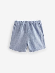 Blue Chambray Linen Blend Pull-On Shorts (3mths-7yrs) - Image 5 of 6