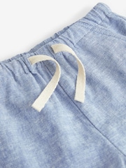 Blue Chambray Linen Blend Pull-On Shorts (3mths-7yrs) - Image 6 of 6