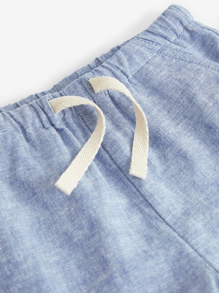 Blue Chambray Linen Blend Pull-On Shorts (3mths-7yrs) - Image 6 of 6