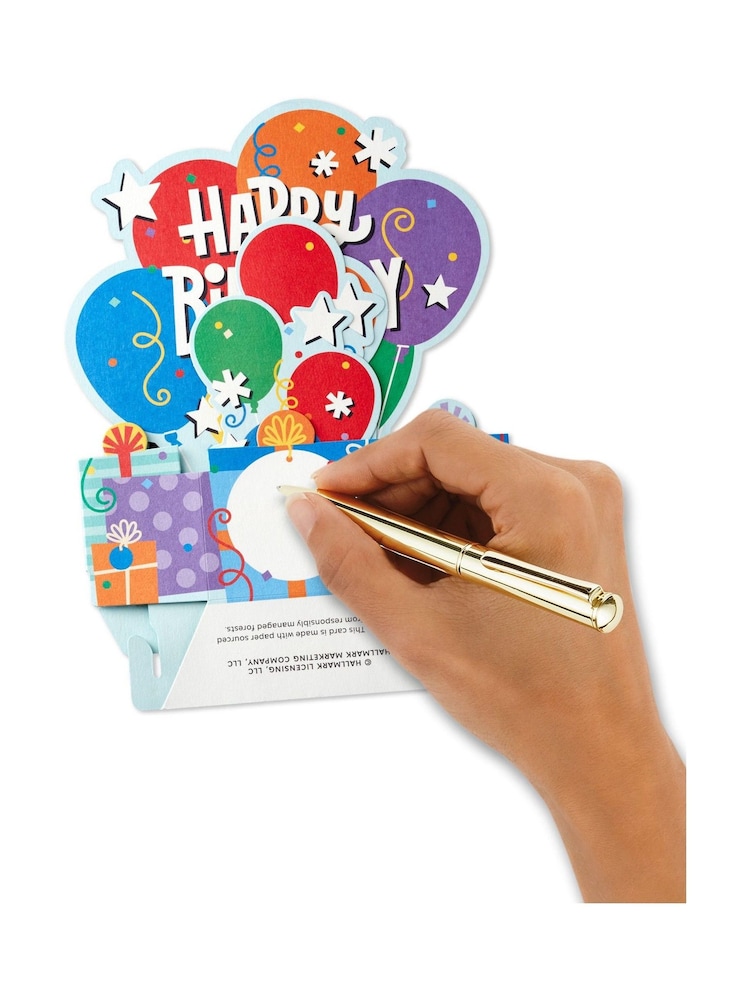 Hallmark Orange 8 Pack Birthday Cards 3D Pop-up Balloons Design - Image 4 of 4 Hallmark Orange 8 Pack Birthday Cards 3D Pop-up Balloons Design - Image 4 of 4